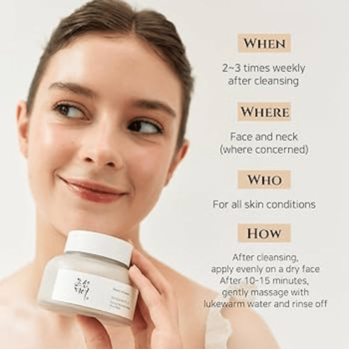 Masca Beauty of Joseon cu orez și miere curăță delicat și hrănește intens tenul. Ingrediente naturale coreene pentru o piele mai netedă, luminoasă și revitalizată. wowskin.ro