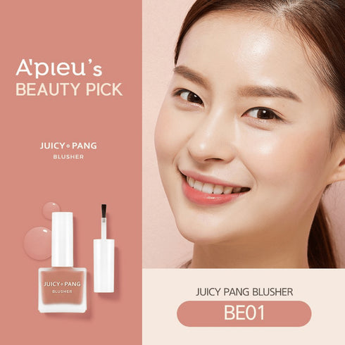 Apieu Water Blusher BE01 Fig Pearl – fard de obraz lichid coreean cu finish luminos si textura usoara