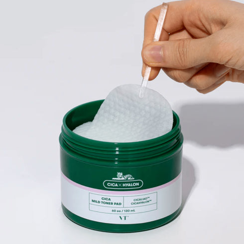 VT Cica Mild Toner Pad, (60ea, 130ml) - WowSkin Romania