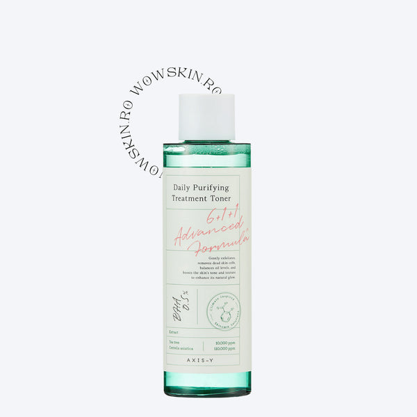 AXIS-Y Daily Purifying Treatment Toner curăță porii în profunzime și calmează pielea iritată. Toner coreean ideal pentru ten acneic și sensibil.