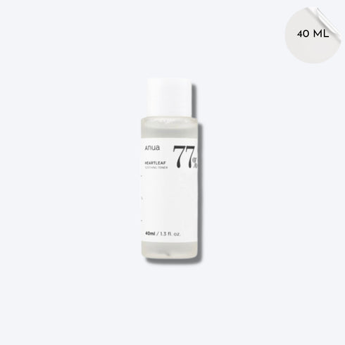 Descoperă beneficiile Heartleaf în varianta travel size cu Anua Soothing Toner 40 ml. Perfect pentru ten acneic, mixt sau reactiv, oferind hidratare și echilibru.