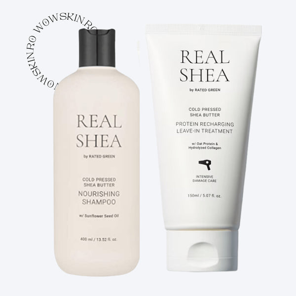 Set de sampon si tratament cu unt de shea, Real Shea Kit - WowSkin Romania