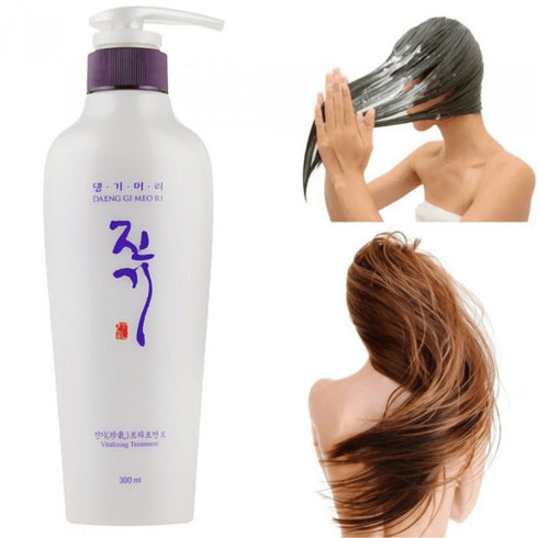 Tratamentul vitalizant Daeng Gi Meo Ri de 300 ml: Transformati-va rutina de ingrijire a parului cu acest tratament nutritiv coreean. Infuzat cu ingrediente botanice, acest tratament ajută la repararea părului deteriorat, redându-i vitalitatea și strălucirea. Formatul generos de 500 ml asigură că veți avea suficient produs pentru utilizări multiple, făcându-l o adiție de durată în rutina dvs. de îngrijire. Potrivit pentru toate tipurile de păr,
