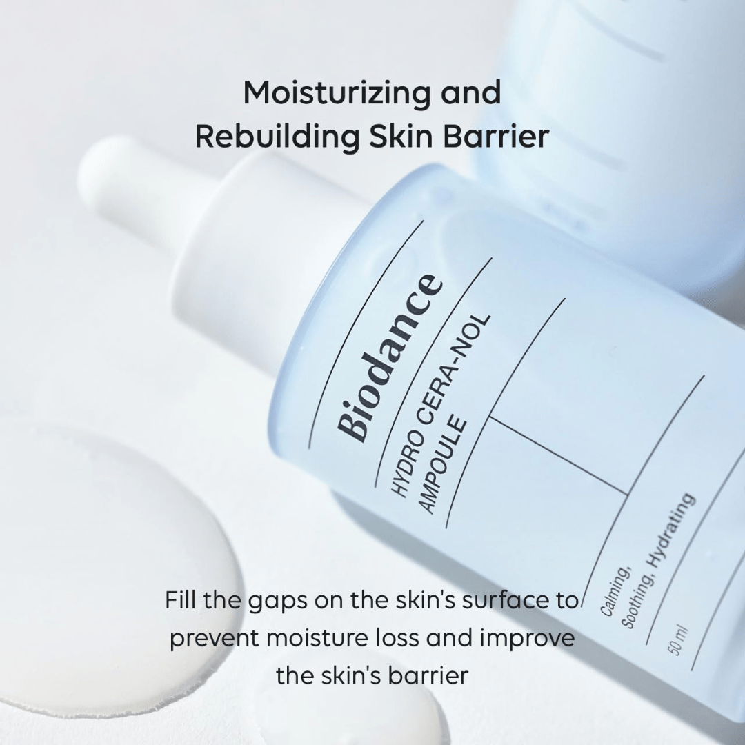 Ser coreean intensiv cu ceramide pentru refacerea pielii deshidratate, Biodance Ampoule oferă hidratare de durată și calmare imediată. wowskin.ro