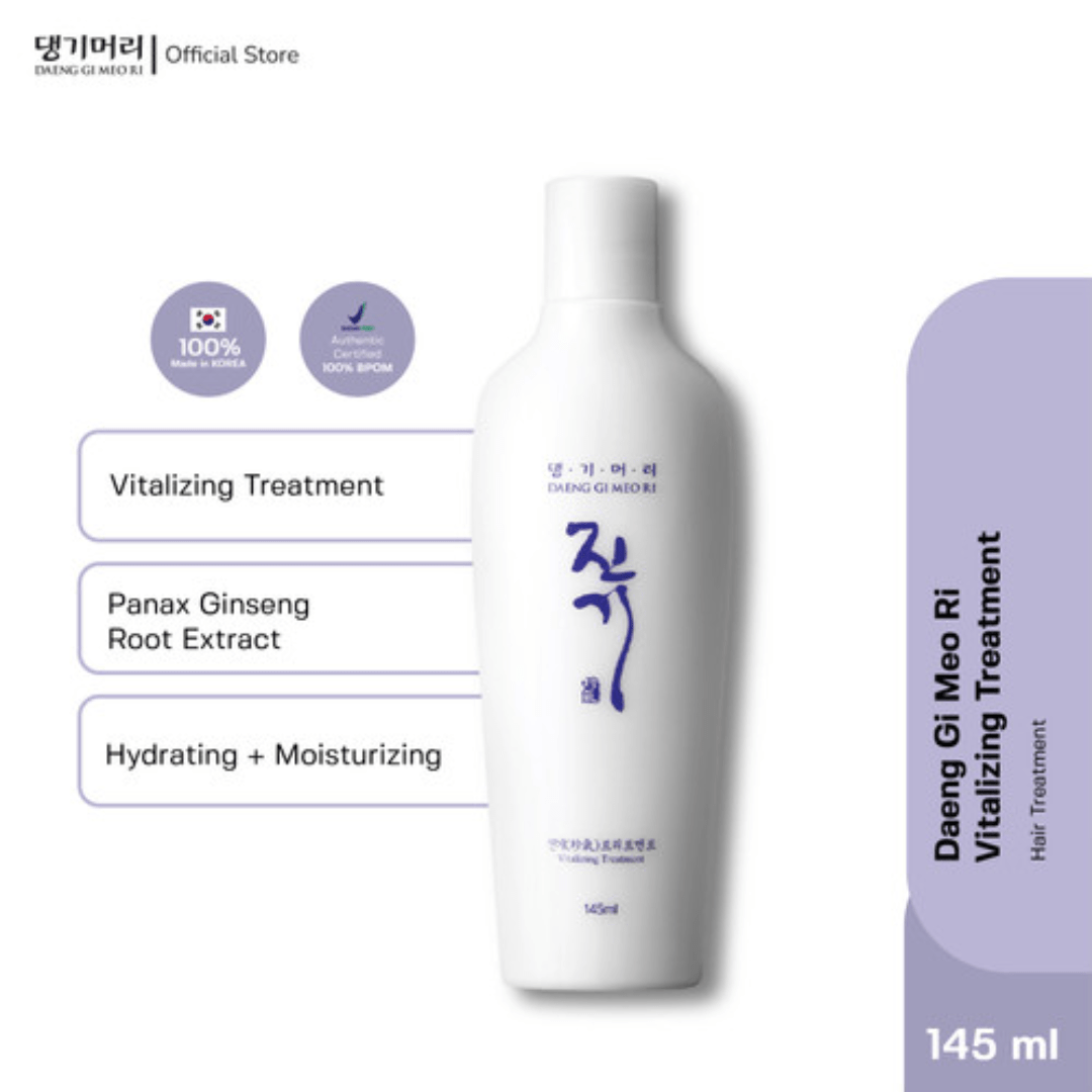  Tratamentul vitalizant Daeng Gi Meo Ri de 145 ml: Transformati-va rutina de ingrijire a parului cu acest tratament nutritiv coreean. Infuzat cu ingrediente botanice, acest tratament ajută la repararea părului deteriorat, redându-i vitalitatea și strălucirea. Formatul generos de 145 ml asigură că veți avea suficient produs pentru utilizări multiple, făcându-l o adiție de durată în rutina dvs. de îngrijire. Potrivit pentru toate tipurile de păr
