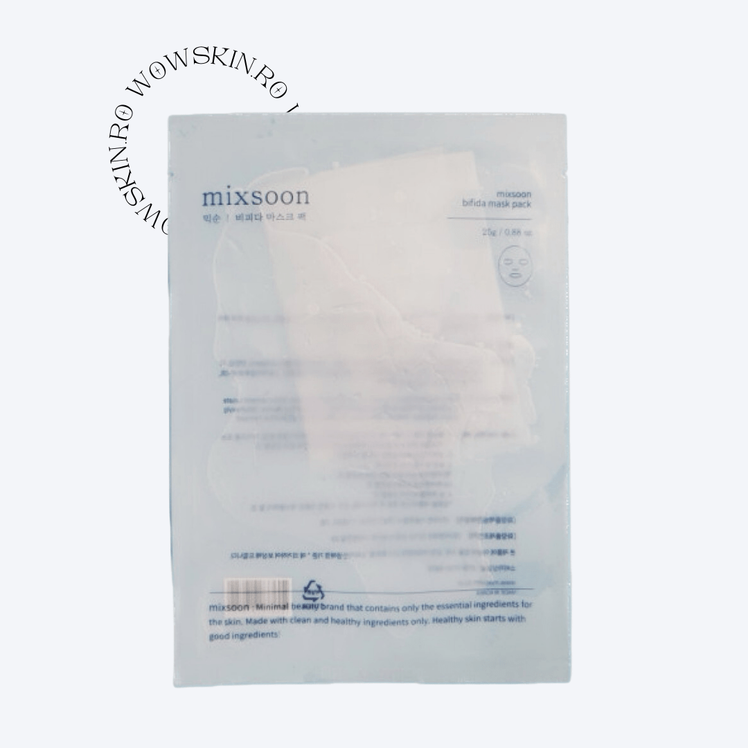 Bifida Mask Pack Descoperă esența frumuseții minimaliste cu pachetul de măști Bifida de la Mixsoon. Fiecare foaie de 26 g este îmbibată într-un ser puternic ce conține lizat de ferment bifida, renumit pentru proprietățile sale reparatoare. Acest pachet de măști promite să îmbunătățească rezistența și repararea pielii, lăsând-o vizibil moale, suplă și revitalizată. Ideal pentru o sesiune de răsfăț, Mixsoon Bifida Mask Pack este secretul tău pentru un ten hrănit și strălucitor.