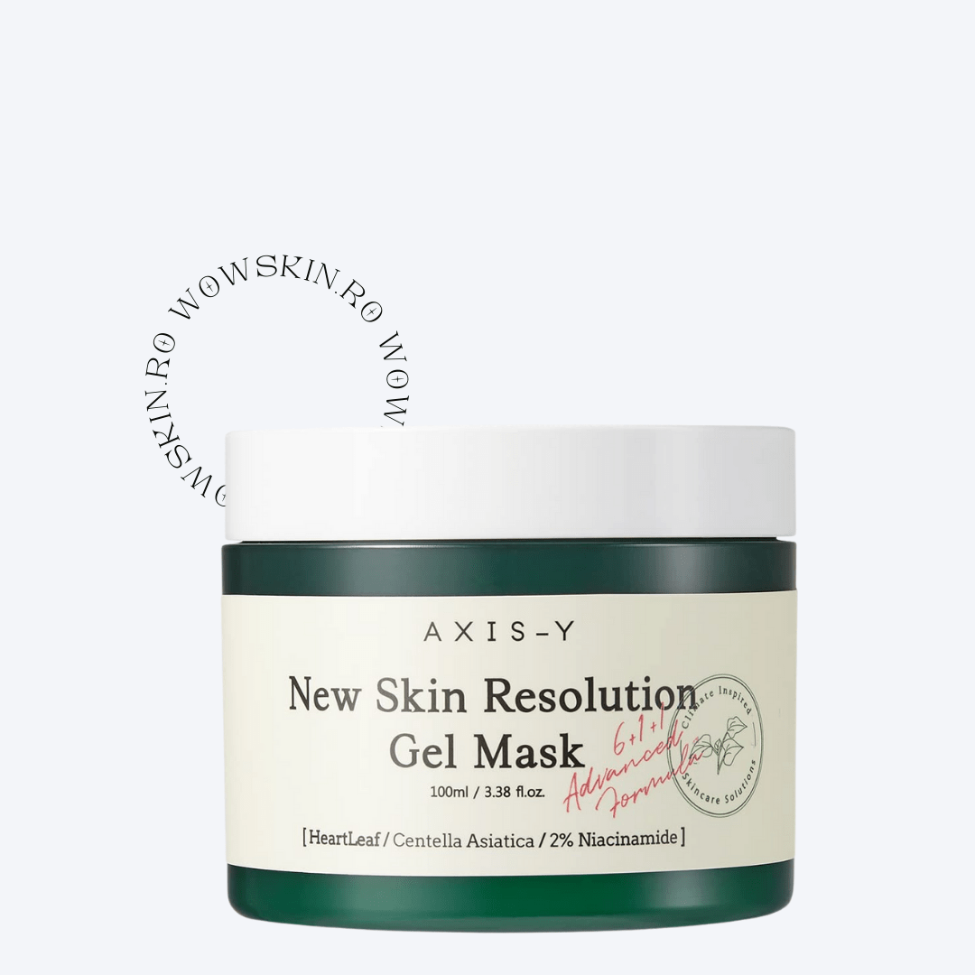 AXIS-Y New Skin Resolution Gel Mask calmează roșeața și reduce inflamațiile. Ideală pentru ten sensibil sau cu imperfecțiuni.