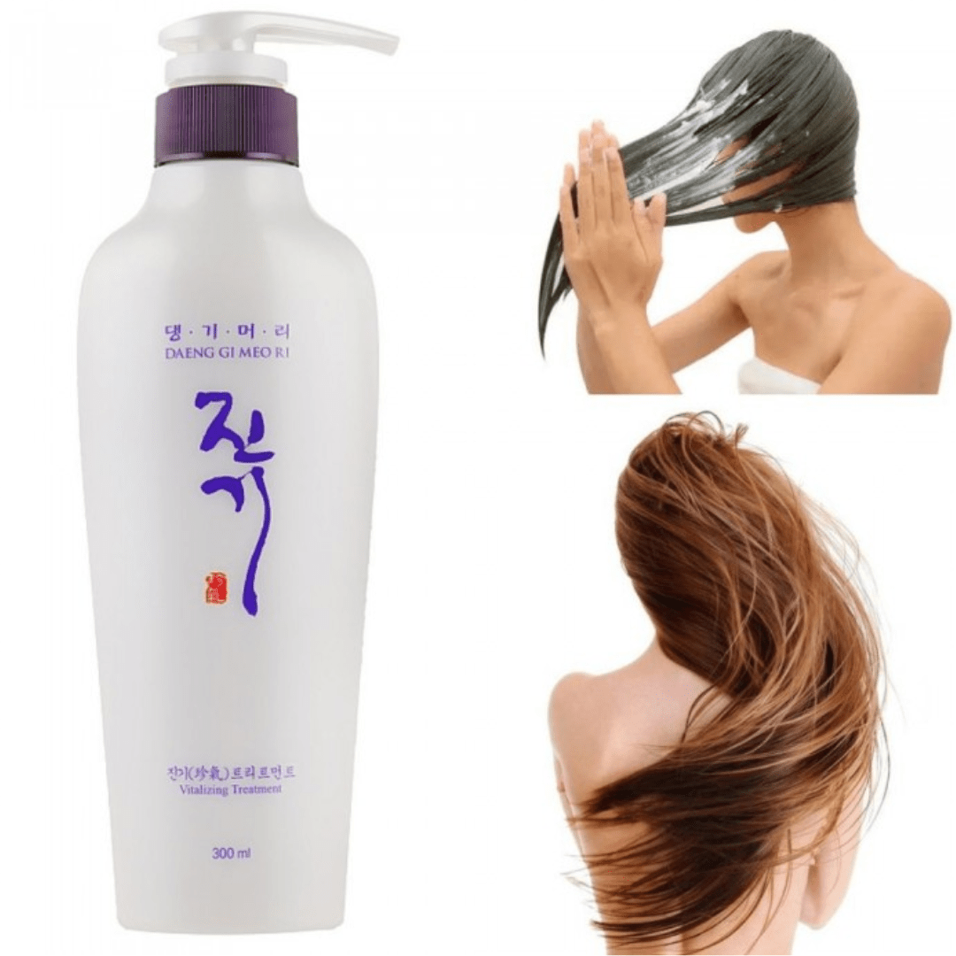  Tratamentul vitalizant Daeng Gi Meo Ri de 300 ml: Transformati-va rutina de ingrijire a parului cu acest tratament nutritiv coreean. Infuzat cu ingrediente botanice, acest tratament ajută la repararea părului deteriorat, redându-i vitalitatea și strălucirea. Formatul generos de 500 ml asigură că veți avea suficient produs pentru utilizări multiple, făcându-l o adiție de durată în rutina dvs. de îngrijire. Potrivit pentru toate tipurile de păr, 